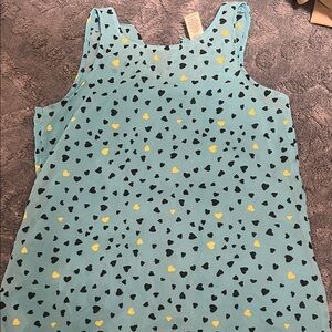 Kids Heart Print Sleeveless Top - Blue and Yellow